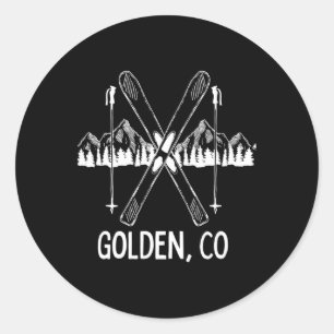 Sticker Rond Golden Colorado Rocky Mountains Co Ski Snowboar
