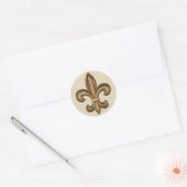 Sticker Rond Golden Fleur De Lis Crest (Enveloppe)