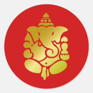 Sticker Rond Golden Ganesha