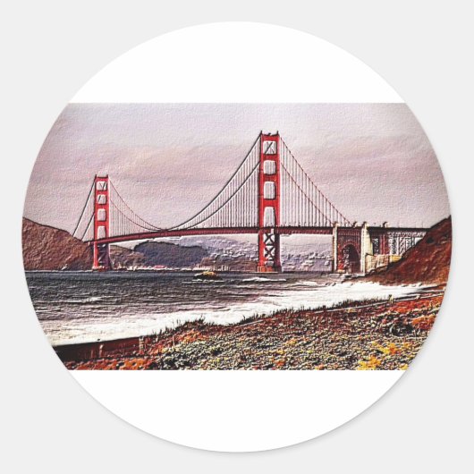 Sticker Rond Golden Gate (Devant)