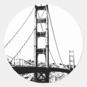 Sticker Rond Golden Gate
