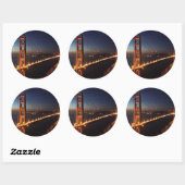 Sticker Rond Golden Gate Bridge de Marin Headlands (Feuille)