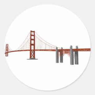 Sticker Rond Golden Gate Bridge : modèle 3D :