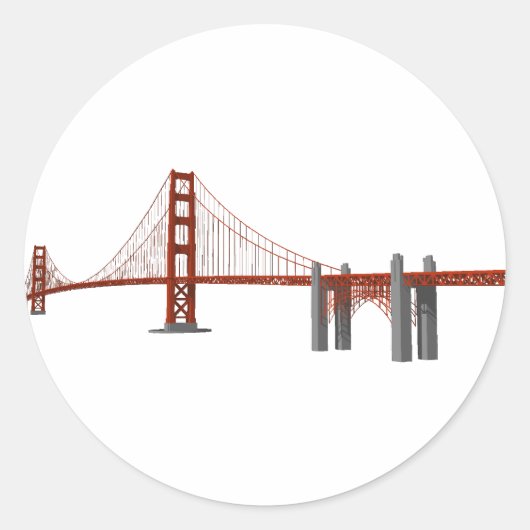 Sticker Rond Golden Gate Bridge : modèle 3D : (Devant)