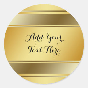 Sticker Rond Golden Gold Foil Parties scintillant Personnaliser