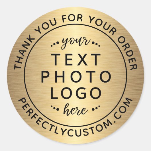 Sticker Rond Golden gradient business merci pour votre commande (Devant)