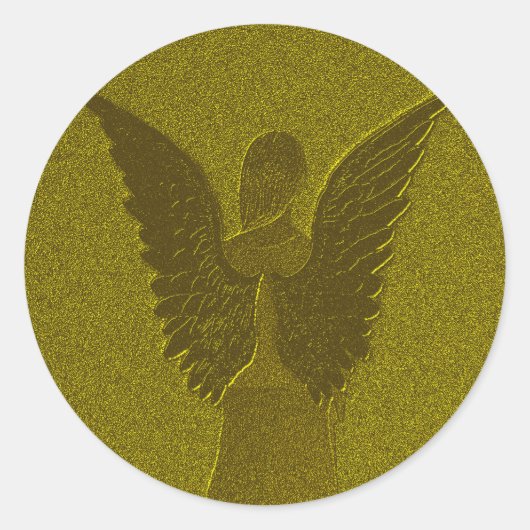 Sticker Rond Golden Guardian Angel (Devant)