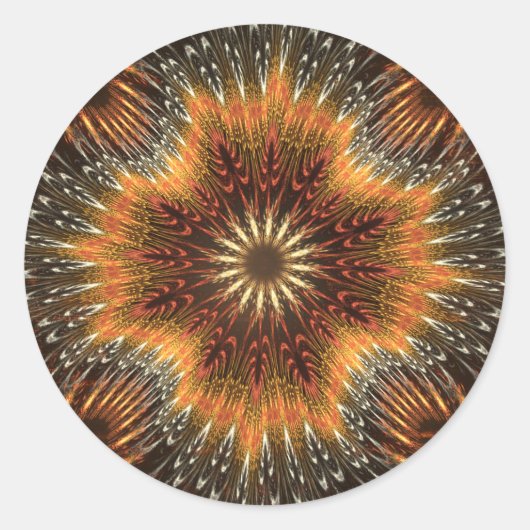 Sticker Rond Golden Harvest Fractal ID719 (Devant)