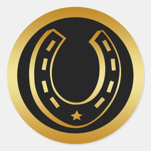 STICKER ROND GOLDEN HORSESHOE (Devant)