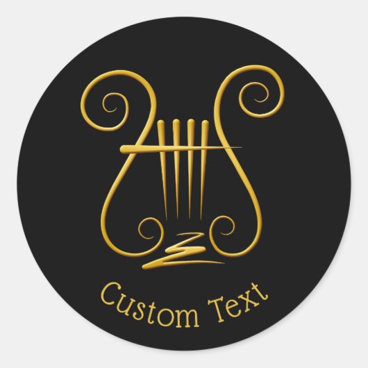 Sticker Rond Golden lyre (Devant)