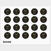 Sticker Rond Golden lyre (Feuille)