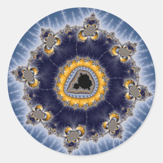 Sticker Rond Golden Mandelbrot - Fractal (Devant)