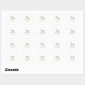 Sticker Rond Golden Metallic 30th Happy anniversary add name (Feuille)