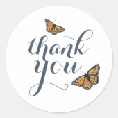 Sticker Rond Golden Monarch Papillon Merci d'art (Devant)