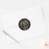 Sticker Rond Golden Newt, Tina et Leta Art Déco Portrait (Enveloppe)