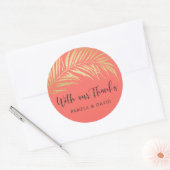 Sticker Rond Golden Palm Frond Merci (Enveloppe)