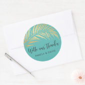 Sticker Rond Golden Palm Frond Merci (Enveloppe)