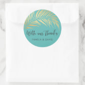 Sticker Rond Golden Palm Frond Merci (Sac)