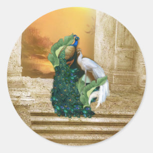 Sticker Rond Golden Peacock Temple Dreams Sac messenger