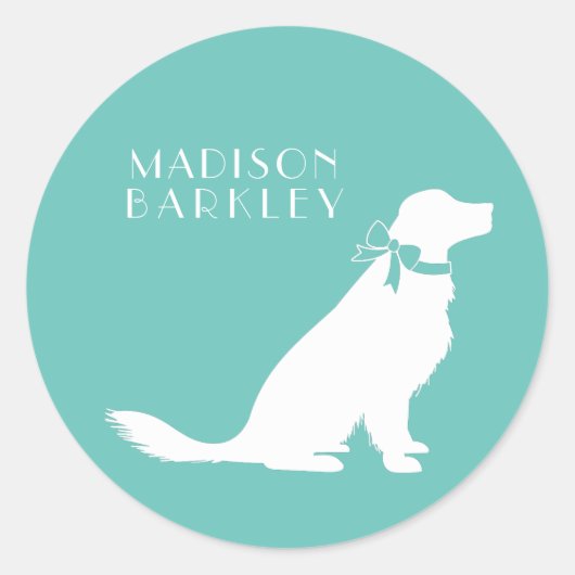 Sticker Rond Golden Retriever (Devant)