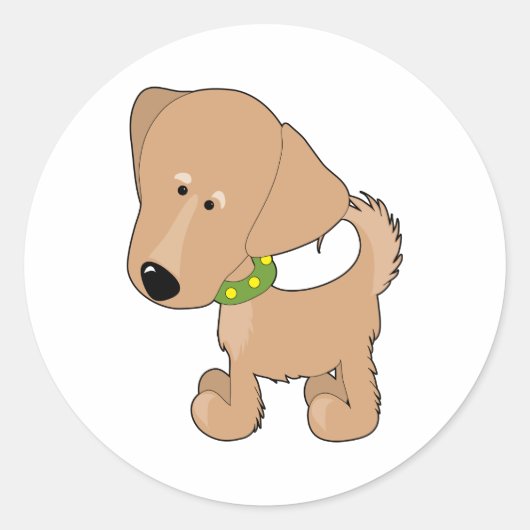 Sticker Rond Golden Retriever (Devant)