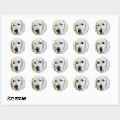 Sticker Rond Golden Retriever (Feuille)