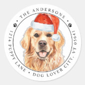Sticker Rond Golden Retriever Dog Funny Adresse de retour (Devant)