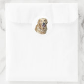 Sticker Rond Golden Retriever dog photo (Sac)