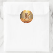 Sticker Rond Golden Retriever En Automne Woods (Sac)
