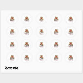 Sticker Rond Golden Retriever Joyeuse Saint-Valentin (Feuille)