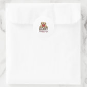 Sticker Rond Golden Retriever Joyeuse Saint-Valentin (Sac)