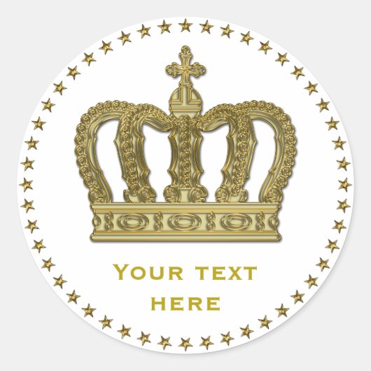 Sticker Rond Golden Royal Crown II + votre backgr. & idées (Devant)