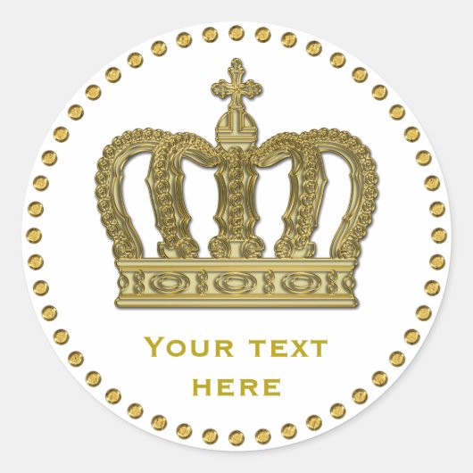 Sticker Rond Golden Royal Crown II + votre backgr. & idées (Devant)