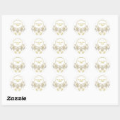 Sticker Rond Golden Royal Crown + votre backgr. & idées (Feuille)