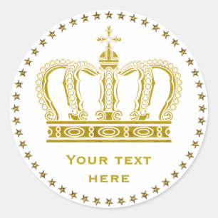 Sticker Rond Golden Royal Crown + votre backgr. & idées