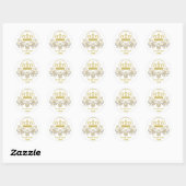Sticker Rond Golden Royal Crown + votre backgr. & idées (Feuille)