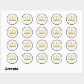 Sticker Rond Golden Royal Crown + votre backgr. & idées (Feuille)