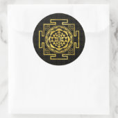 Sticker Rond Golden Sri Yantra / Sri Chakra (Sac)