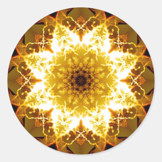 Sticker Rond Golden Sun Mandala (Devant)
