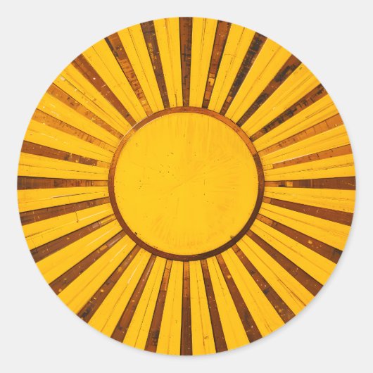 Sticker Rond Golden Sunburst (Devant)