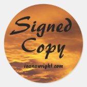 Sticker Rond Golden Sunrise Photo Signé avec URL (Devant)