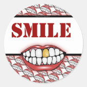 Sticker Rond Golden Tooth Smile (Devant)