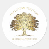 Sticker Rond Golden Tree of Life (Oak Tree) (Devant)