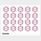 Sticker Rond Golden White Floral Pink Geometric Rustic Wedding (Feuille)