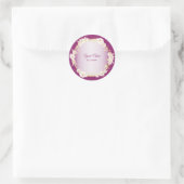 Sticker Rond Golden White Floral Pink Geometric Rustic Wedding (Sac)