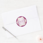 Sticker Rond Golden White Floral Pink Geometric Rustic Wedding (Enveloppe)