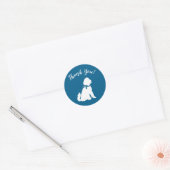 Sticker Rond Goldendoodle Chien Baby shower Garçon bleu (Enveloppe)