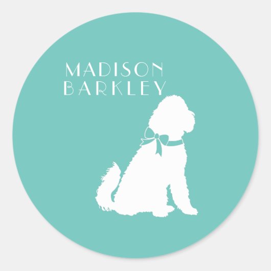 Sticker Rond Goldendoodle Chien Chien Puppy Labradoodle (Devant)