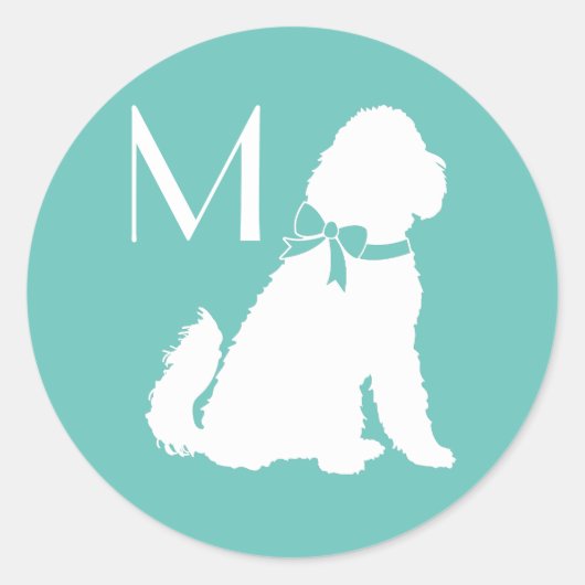 Sticker Rond Goldendoodle Chien Chien Puppy Labradoodle (Devant)