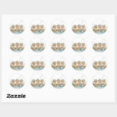 Sticker Rond Goldendoodle Chiens Pêche (Feuille)